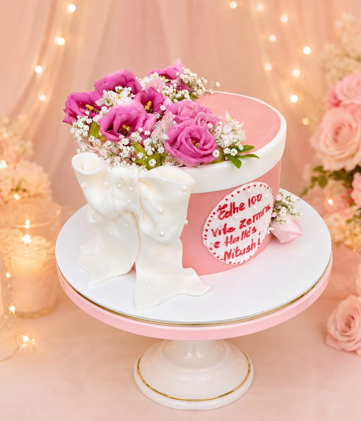 Women’s celebration cake handmade by Anila in Norwich