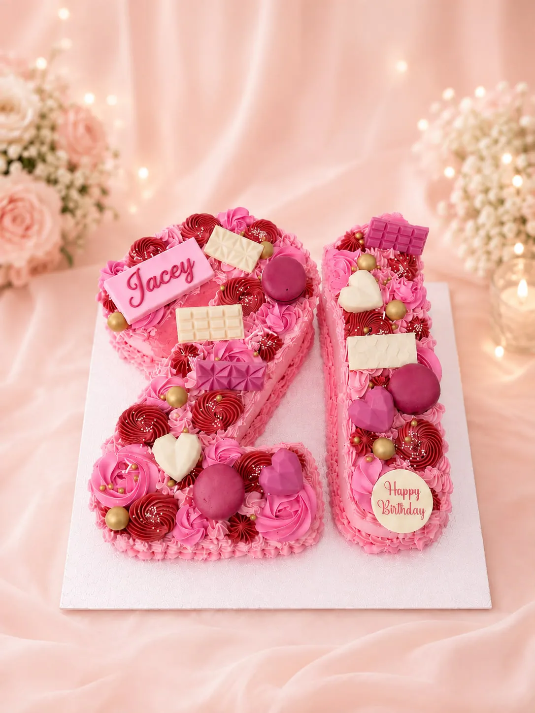 Women’s celebration cake handmade by Anila in Norwich
