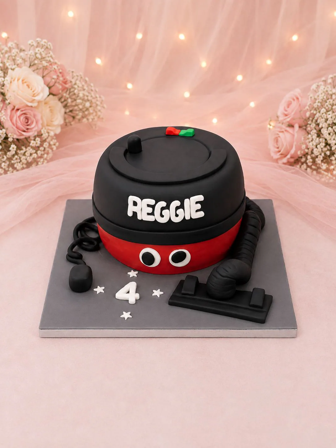 Novelty vacuum cleaner birthday cake handmade by Anila in Norwich
