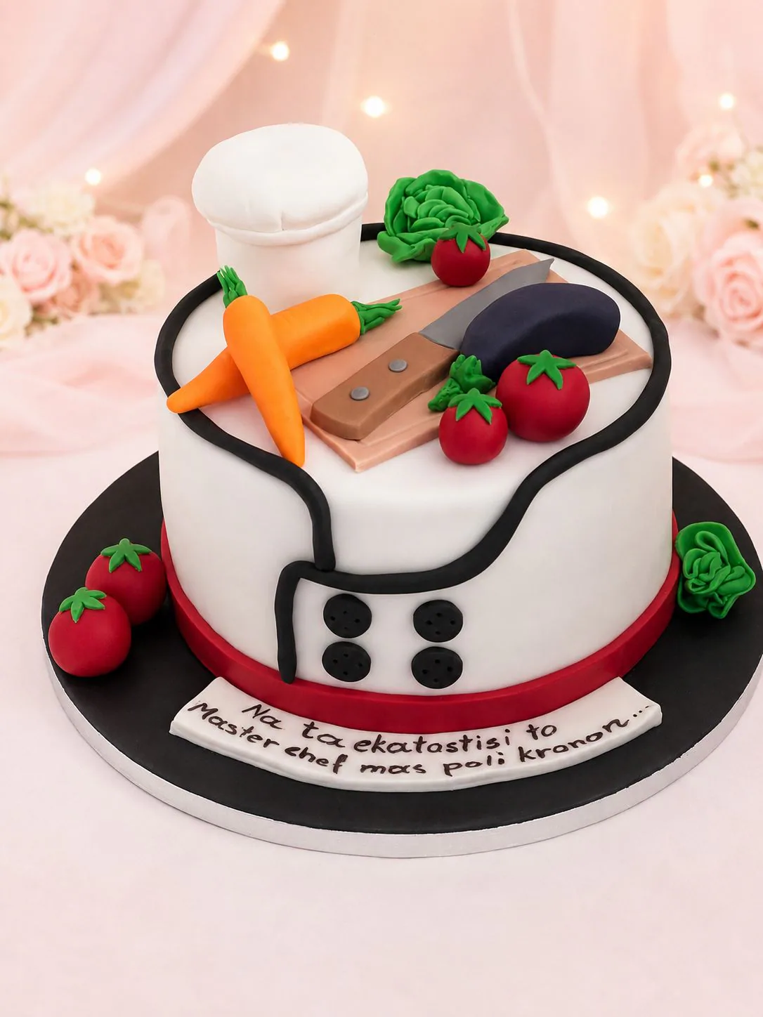 Chef themed celebration cake handmade by Anila in Norwich