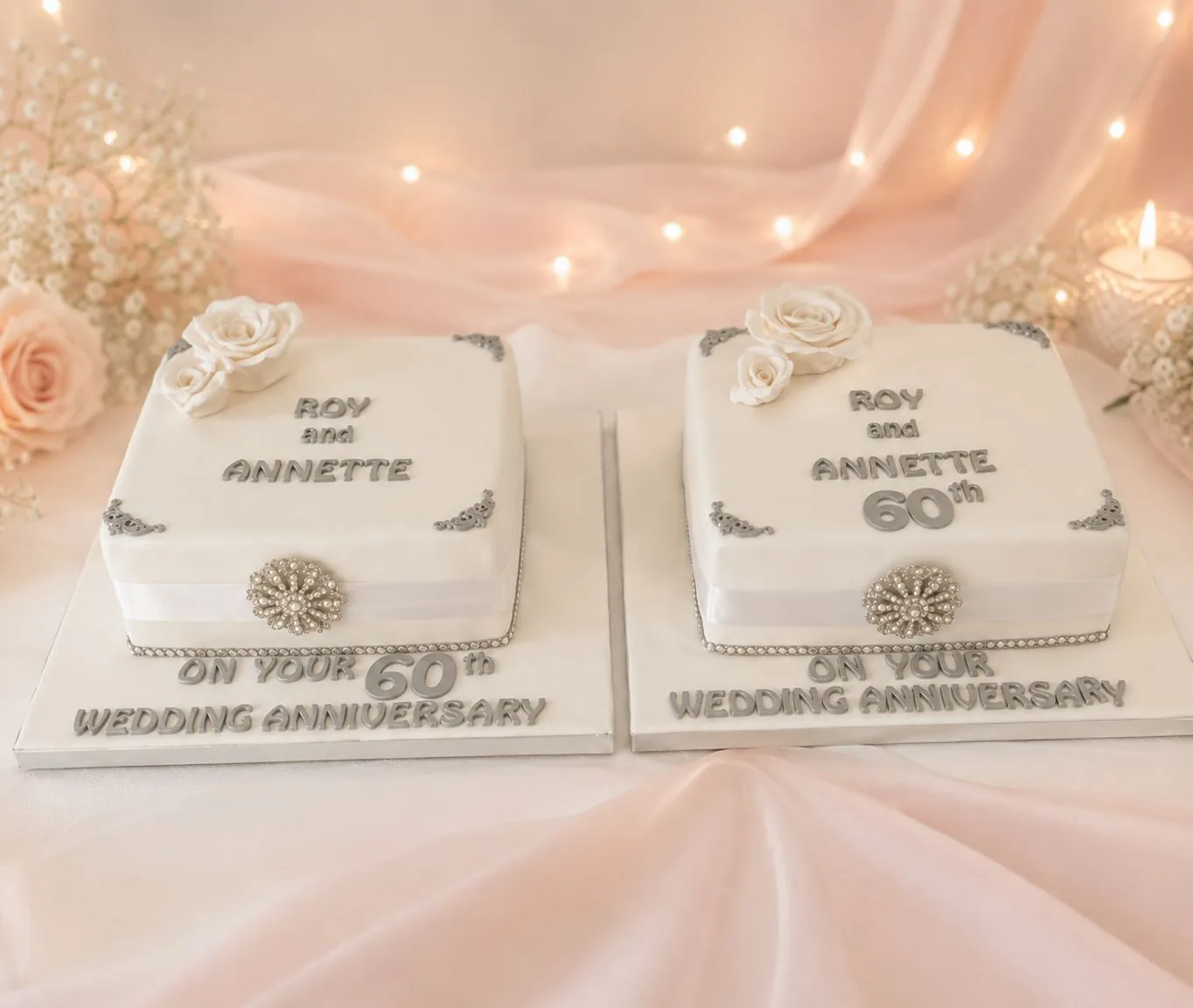 Pair of book cakes for a sixtieth wedding anniversary handmade by Anila in Norwich