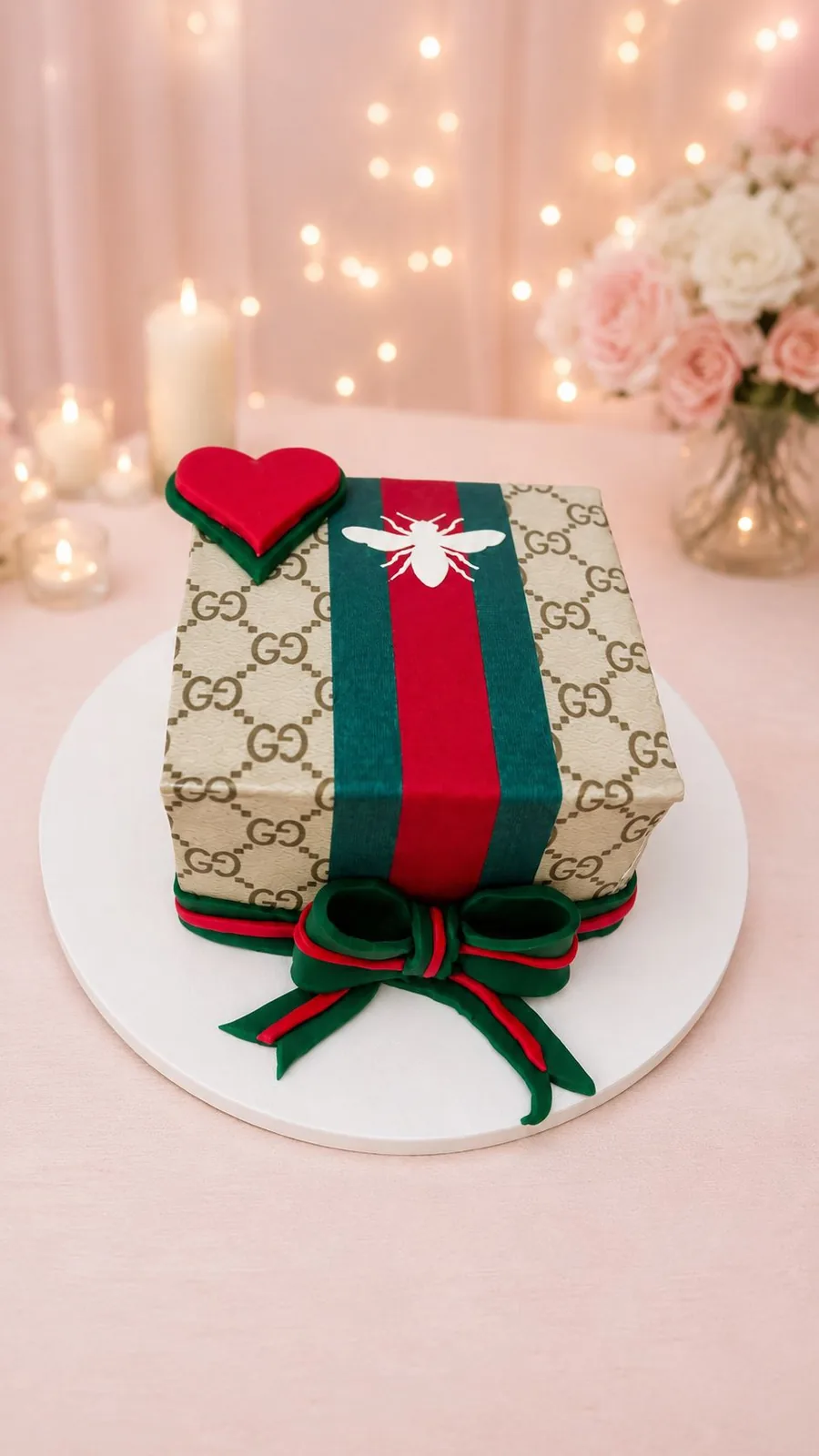 Designer gift box themed cake handmade by Anila in Norwich